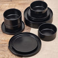 Contemporary Edge Black 12 Piece Dinnerware Set. Service for 4