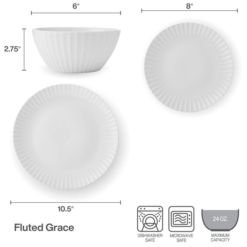 Grace 24 Piece Dinnerware Set. Service for 8