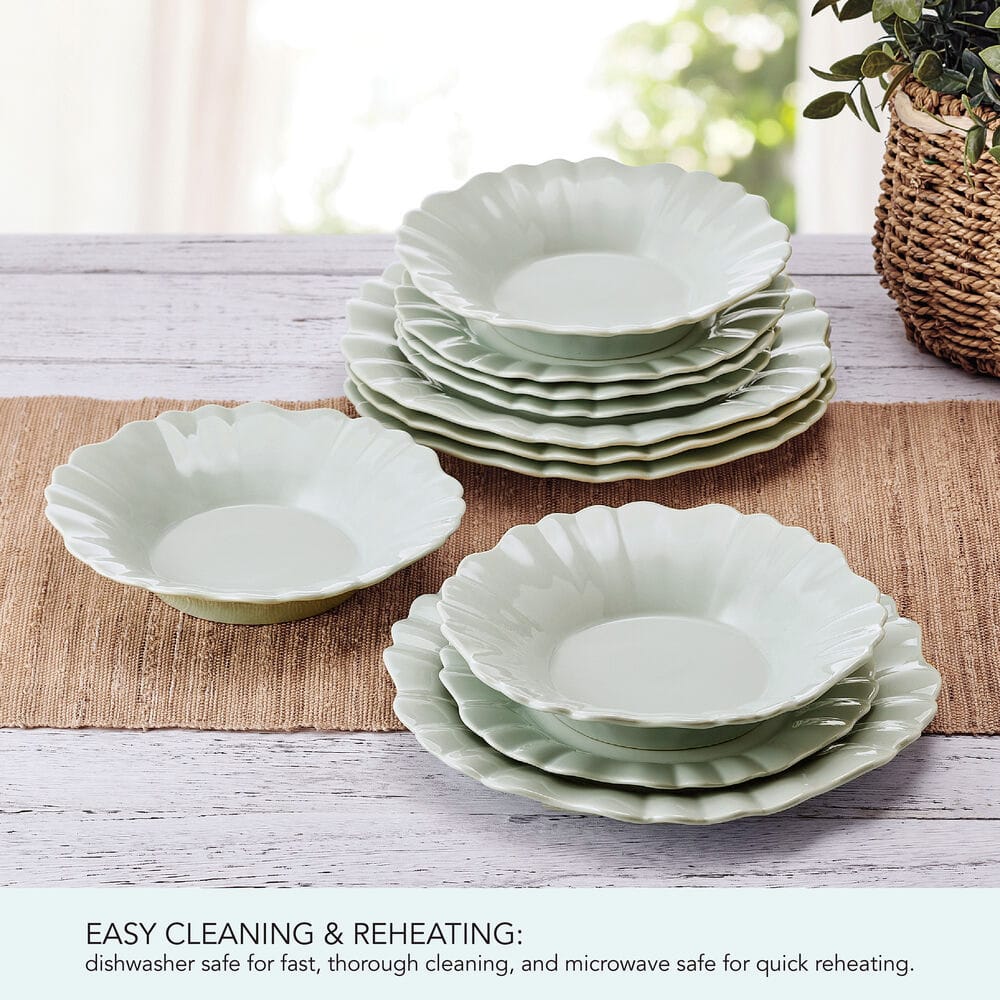 Graceful Petals 12 Piece Dinnerware Set. Service for 4