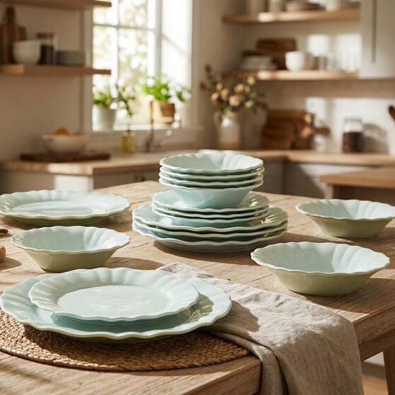 Graceful Petals 12 Piece Dinnerware Set. Service for 4