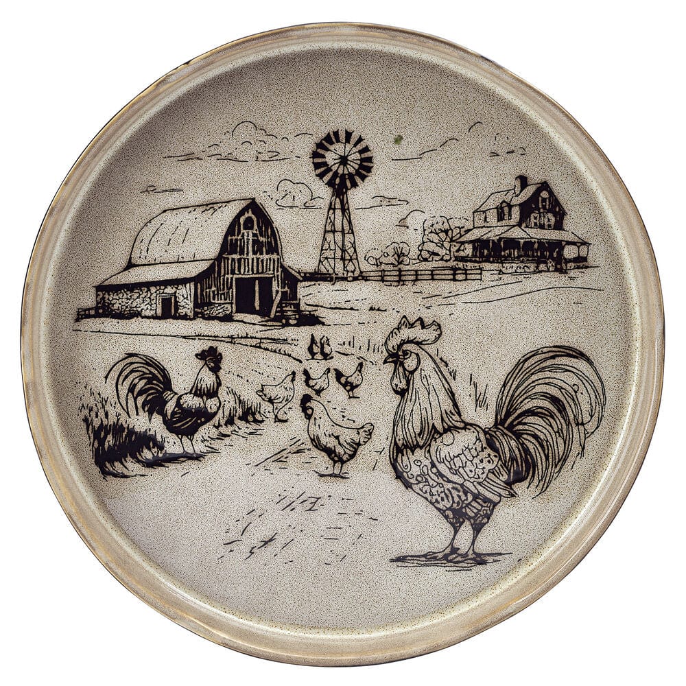 Farmyard Rooster 12 Piece Dinnerware Set. Service for 4