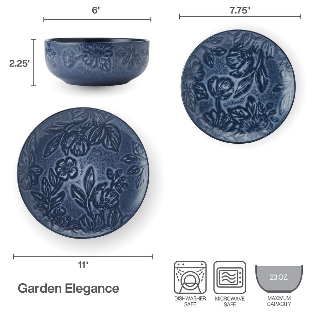 Garden Elegance 12 Piece Dinnerware Set. Service for 4
