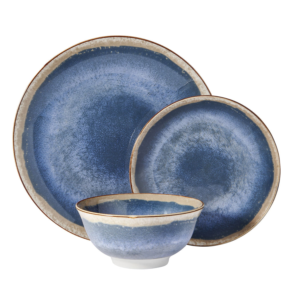 Glimmer Blue 12 Piece Dinnerware Set. Service for 4