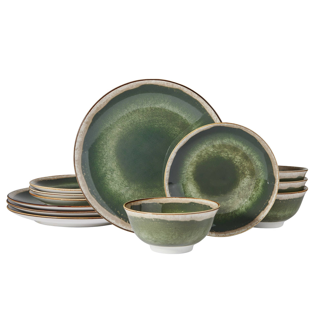 Glimmer Sage 12 Piece Dinnerware Set. Service for 4
