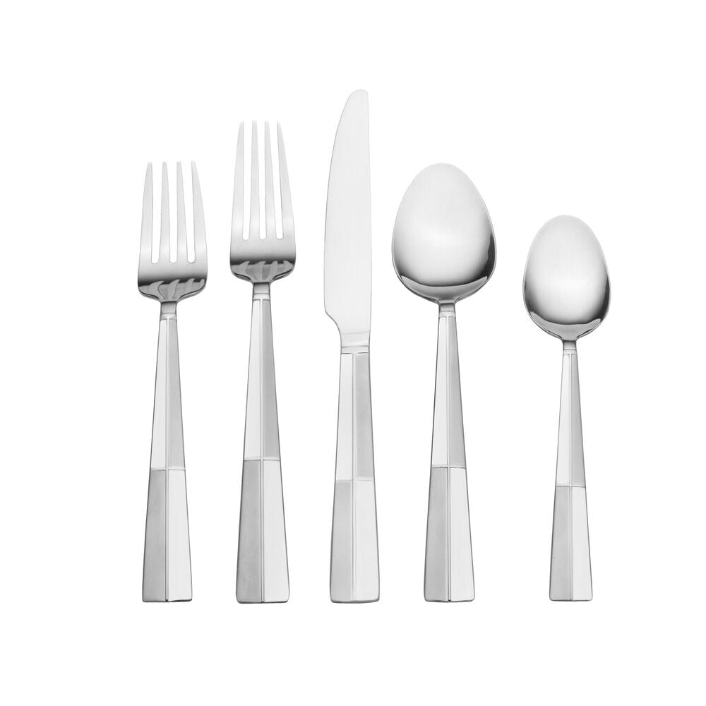 Arabesque Frost 42 Piece Flatware Set with Caddy. Service for 8