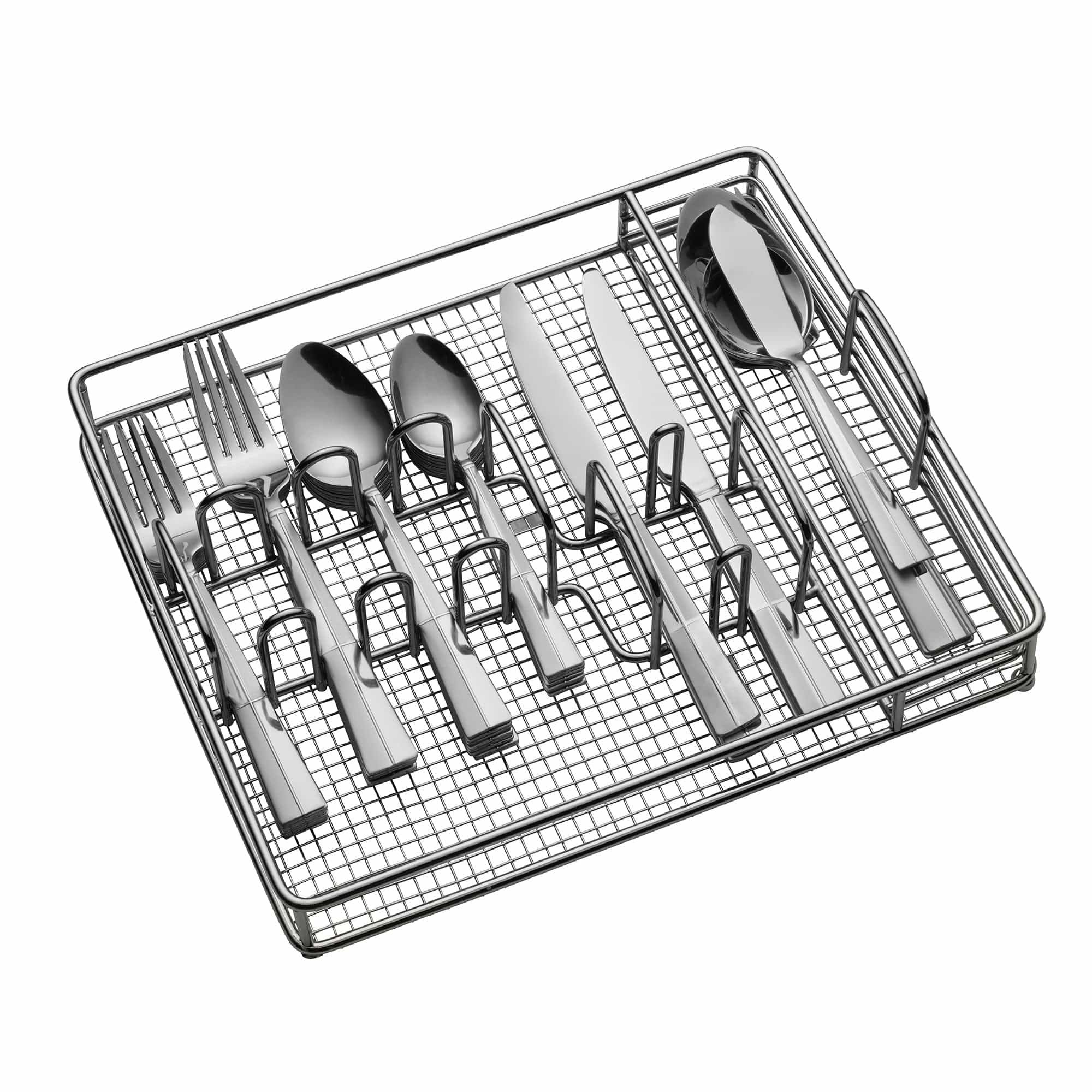 Arabesque Frost 42 Piece Flatware Set with Caddy. Service for 8