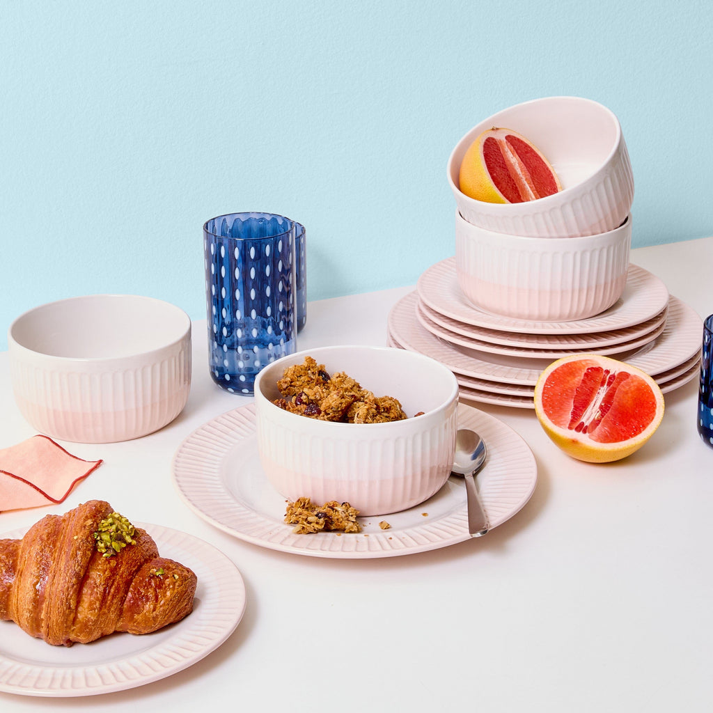 Darbie Angell Rising Up Blush 12 Piece Dinnerware Set. Service for 4