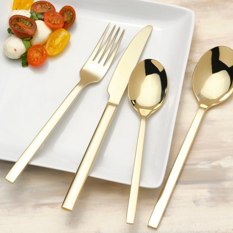Paros Champagne Forged 16 Piece Flatware Set. Service for 4