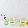 Darbie Angell Dappled Clouds Seafoam Set of 4 Double Old Fashioned Glasses
