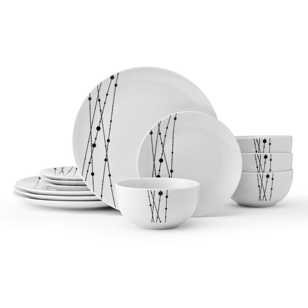 Linear Symphony 12 Piece Dinnerware Set. Service for 4