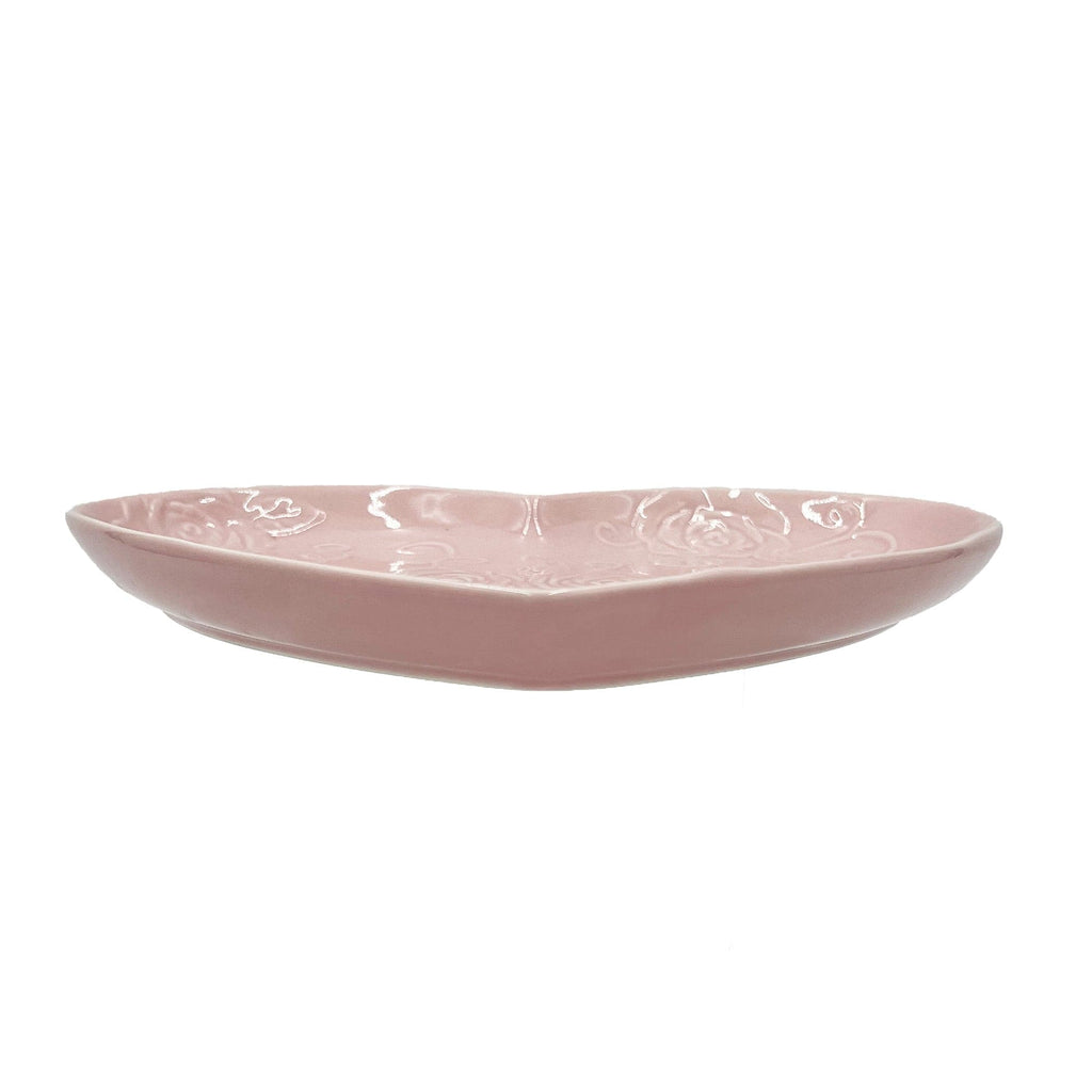 Tea Rose Pink Heart Shaped Plate