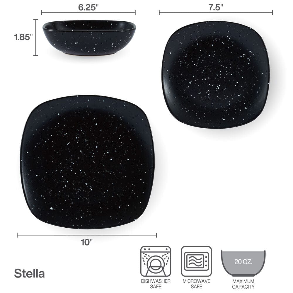 Stella 12 Piece Dinnerware Set. Service for 4