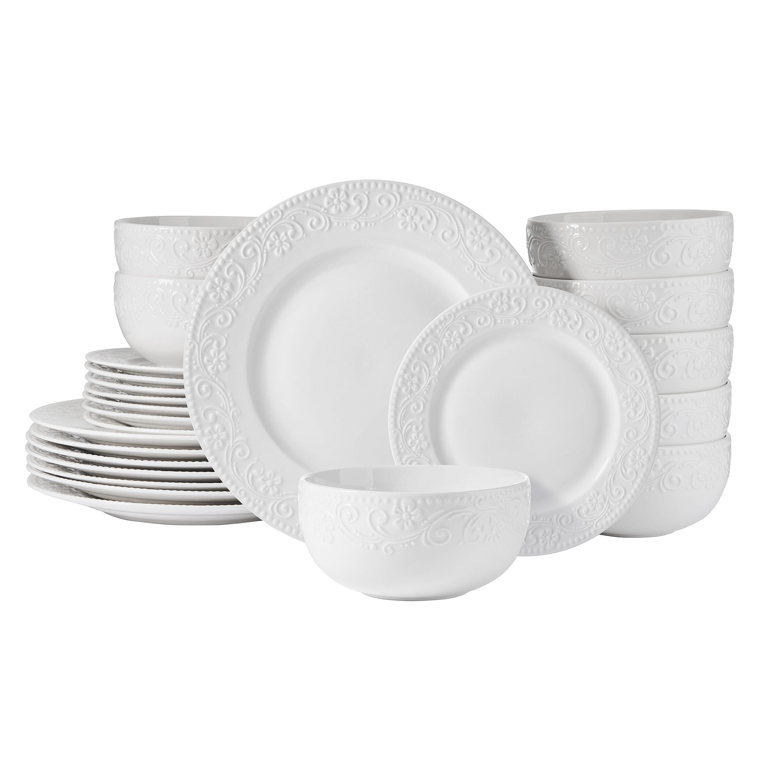 Textured Charm 24 Piece Dinnerware Set. Service for 8