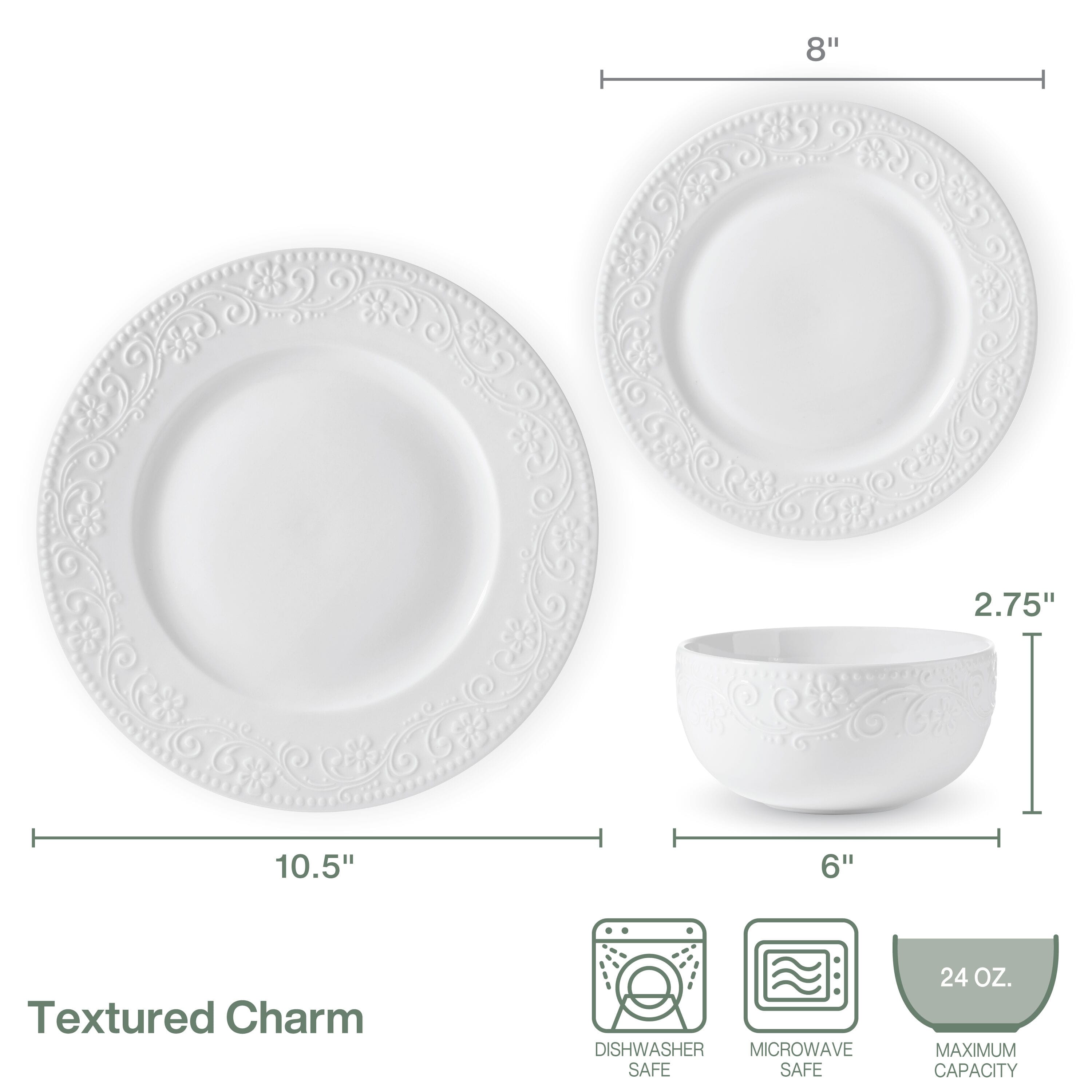 Textured Charm 24 Piece Dinnerware Set. Service for 8