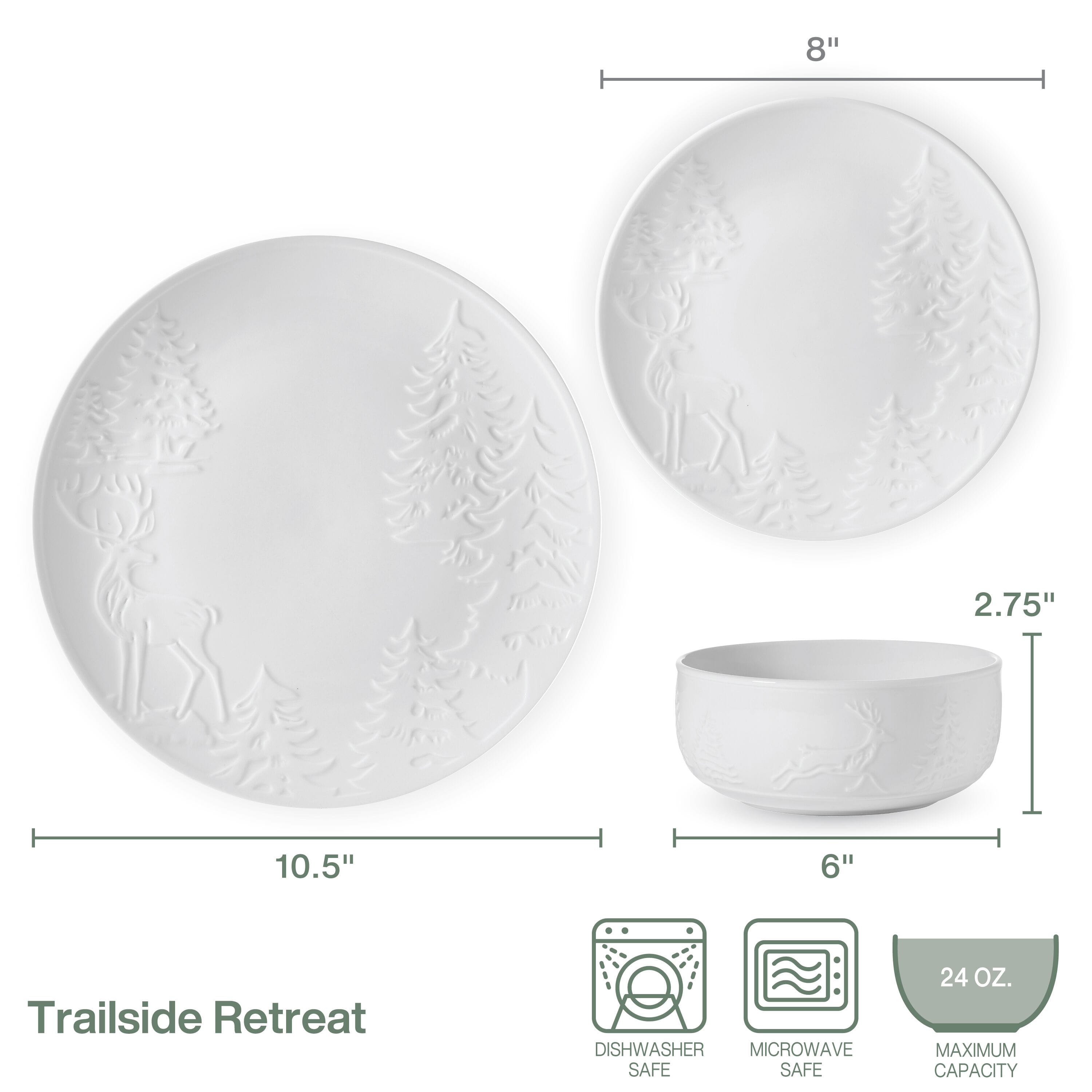 Trailside Retreat 24 Piece Dinnerware Set. Service for 8