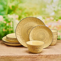 Trellis Sunflower 12 Piece Dinnerware Set. Service for 4