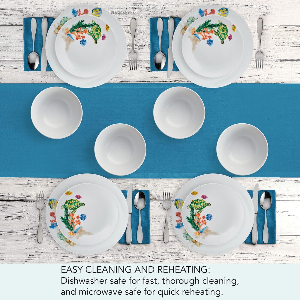 Underwater Life 12 Piece Dinnerware Set. Service for 4