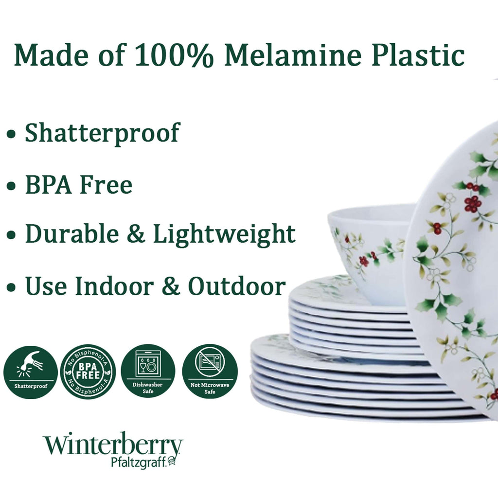Winterberry® Melamine 24 Piece Dinnerware Set. Service for 8