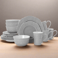 Abby Gray 16 Piece Dinnerware Set. Service for 4