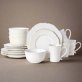 Abby White 16 Piece Dinnerware Set. Service for 4