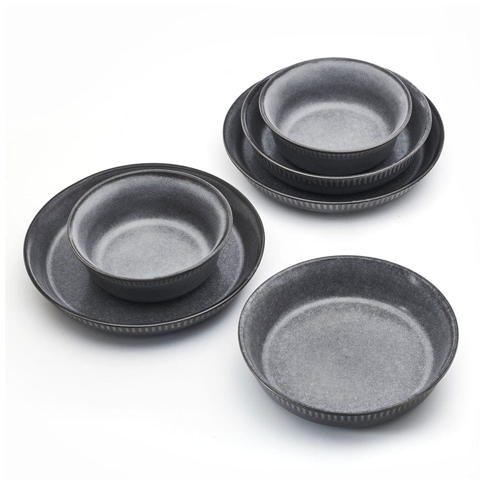 Amara Slate 6 Piece Dinnerware Bowl Set. Service for 2