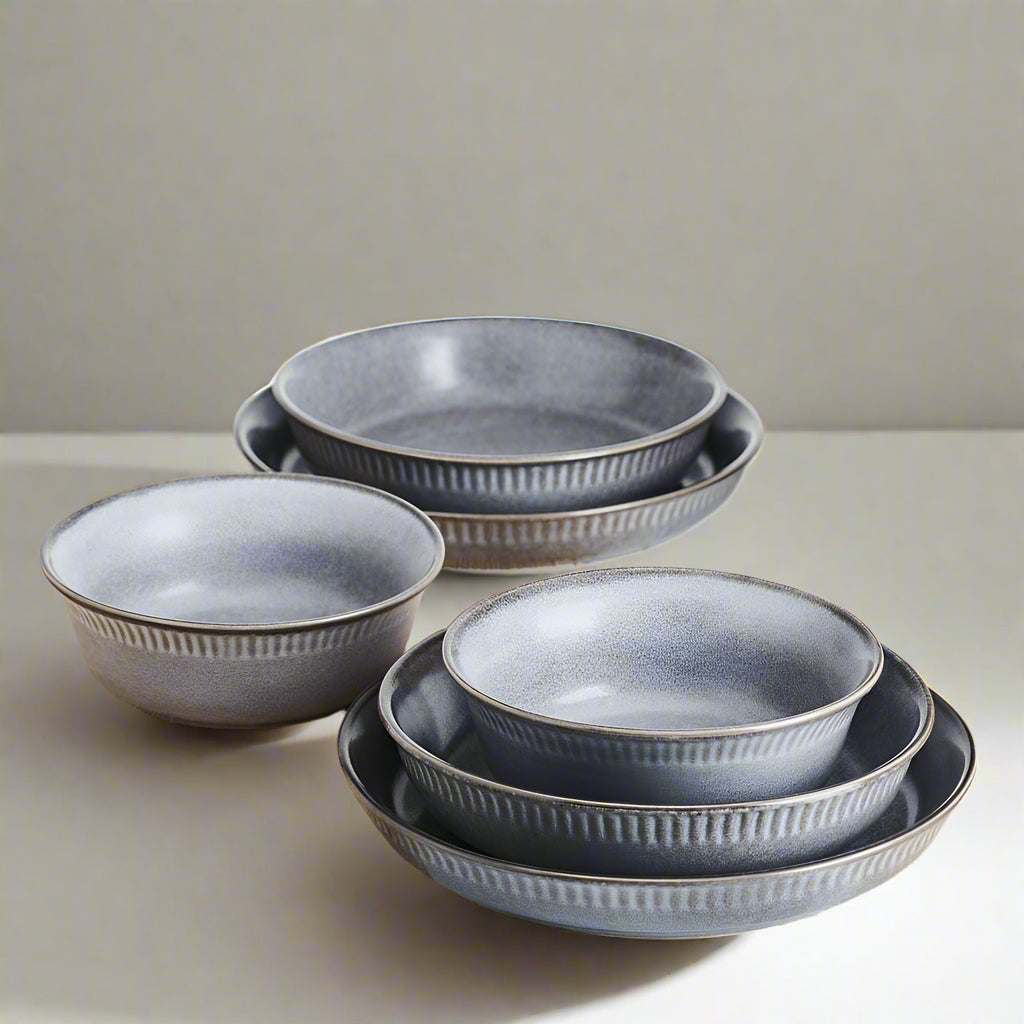 Amara Slate 6 Piece Dinnerware Bowl Set. Service for 2