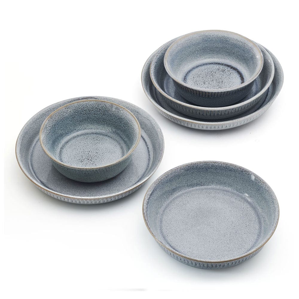 Amara Smoke 6 Piece Dinnerware Bowl Set. Service for 2