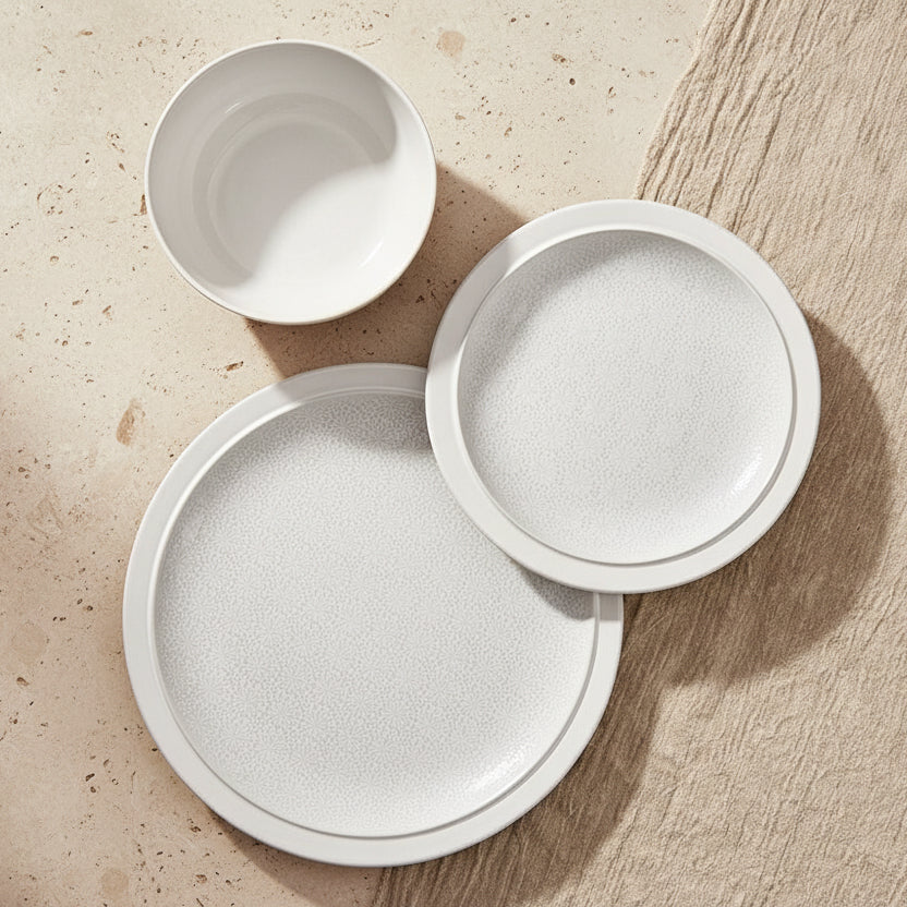 Blooming Meadow Cream 12 Piece Dinnerware Set. Service for 4