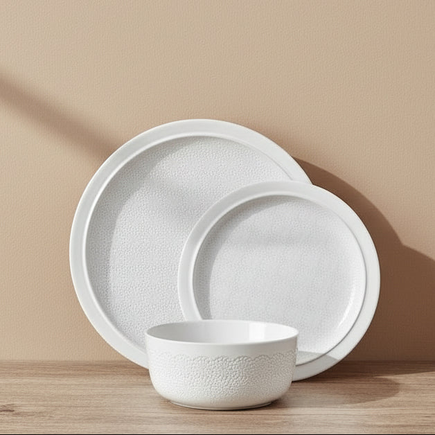 Blooming Meadow Cream 12 Piece Dinnerware Set. Service for 4
