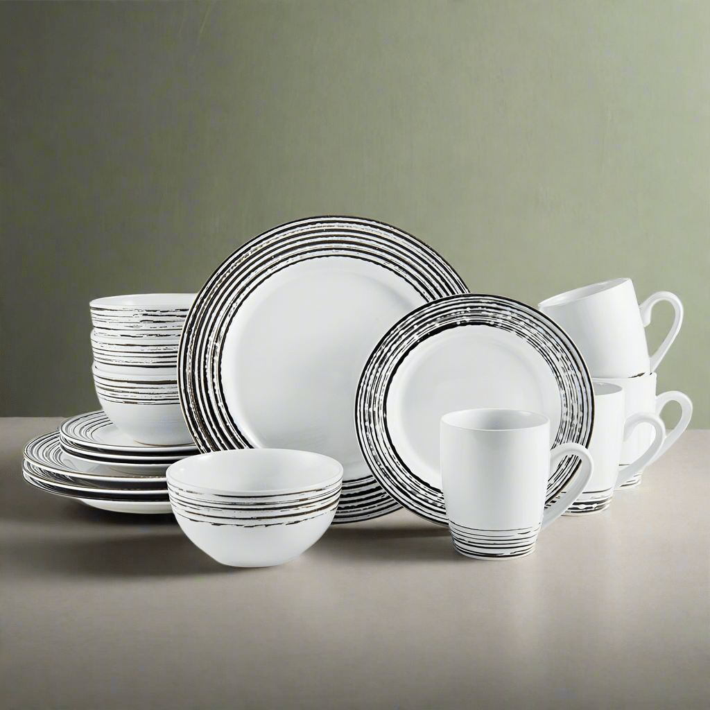 Bryson White 16 Piece Dinnerware Set. Service for 4