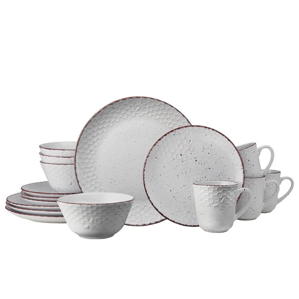 Bumble Bee White 16 Piece Dinnerware Set. Service for 4