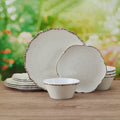 Chateau Cream 12 Piece Outdoor Melamine Dinnerware Set. Service for 4