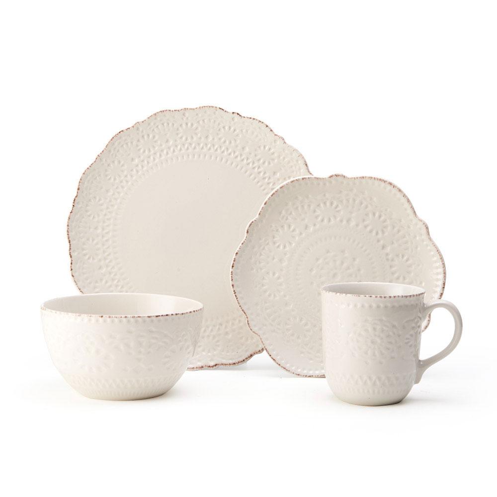 Chateau Cream 16 Piece Dinnerware Set. Service for 4