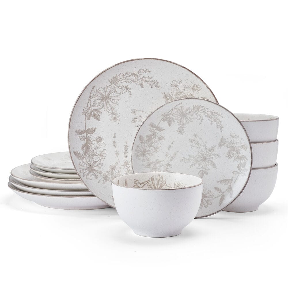 Enchanted Bloom 12 Piece Dinnerware Set. Service for 4