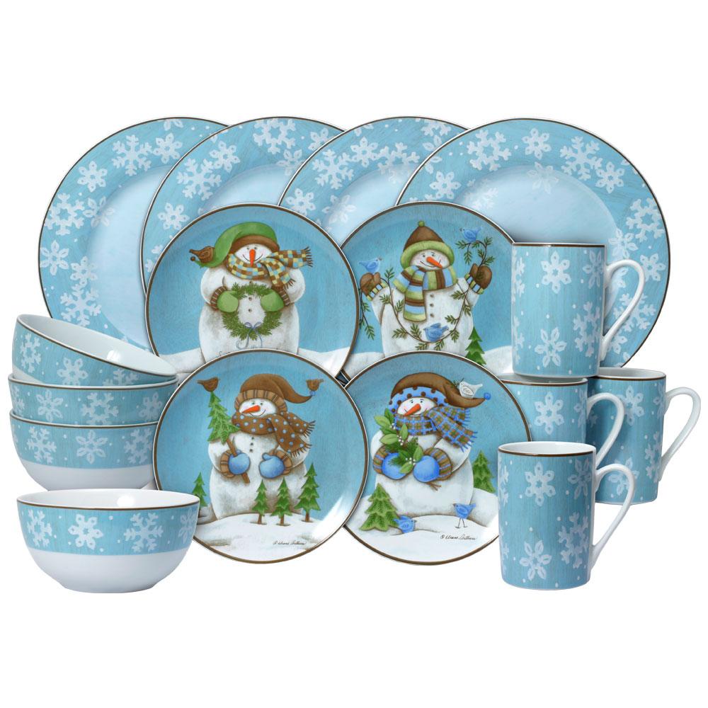 Evergreen Ernie 16 Piece Dinnerware Set. Service for 4