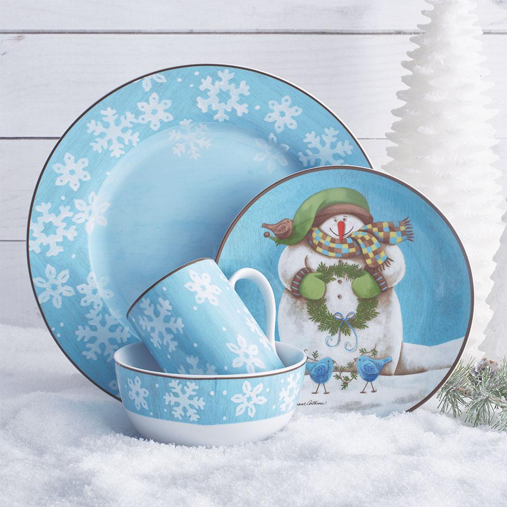 Evergreen Ernie 16 Piece Dinnerware Set. Service for 4