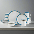 Ezra Blue 16 Piece Dinnerware Set. Service for 4