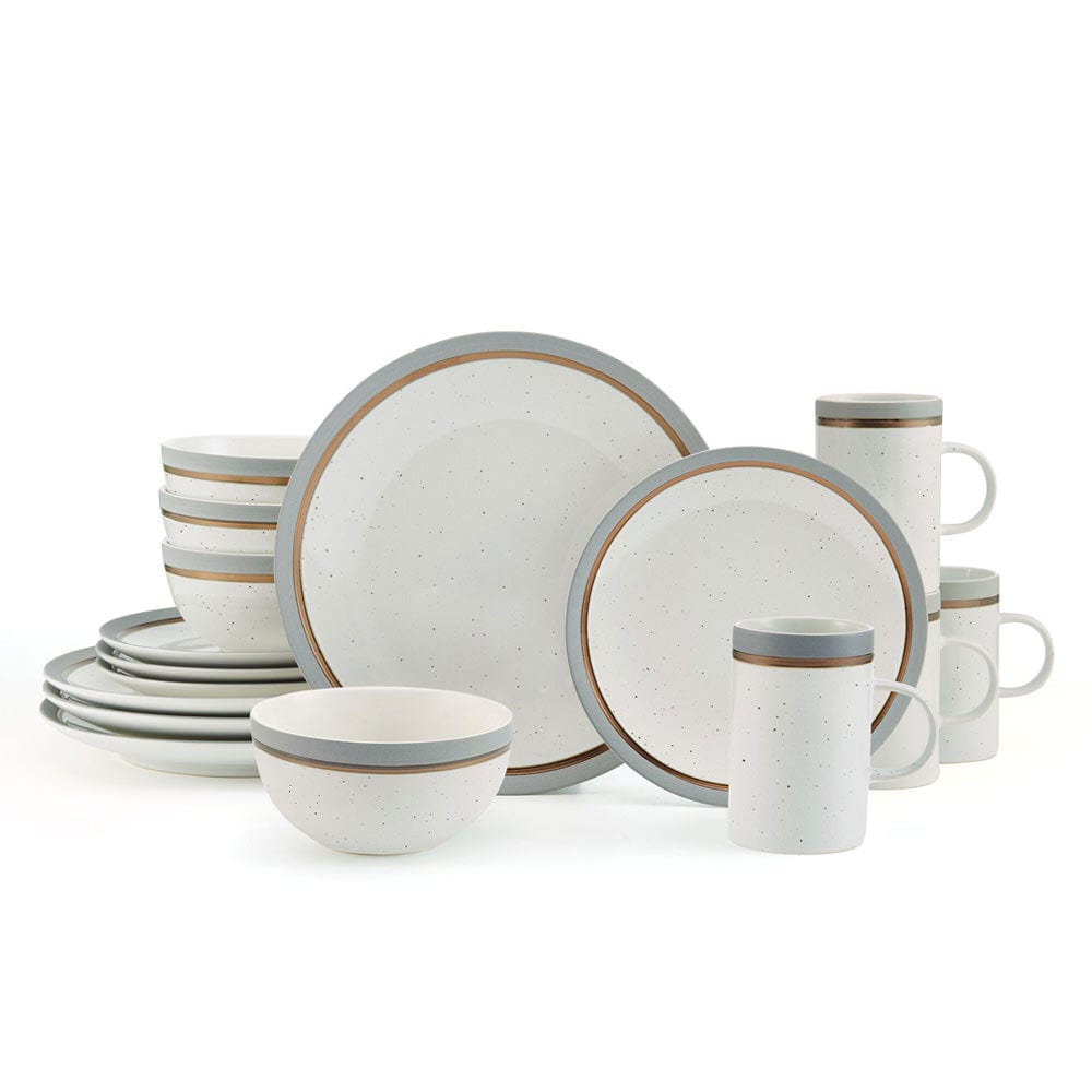 Ezra Grey 16 Piece Dinnerware Set. Service for 4