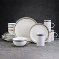 Ezra Grey 16 Piece Dinnerware Set. Service for 4