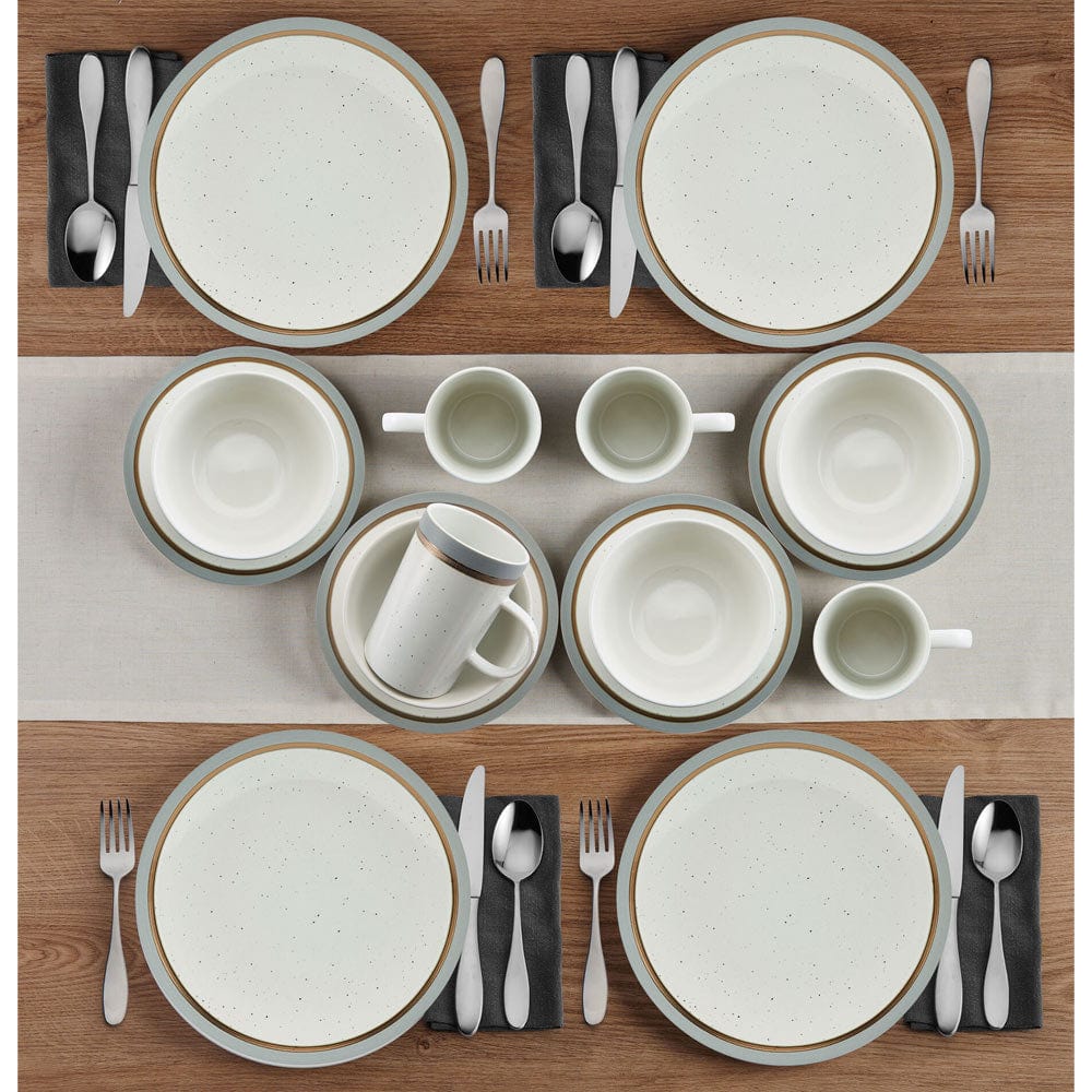 Ezra Grey 16 Piece Dinnerware Set. Service for 4