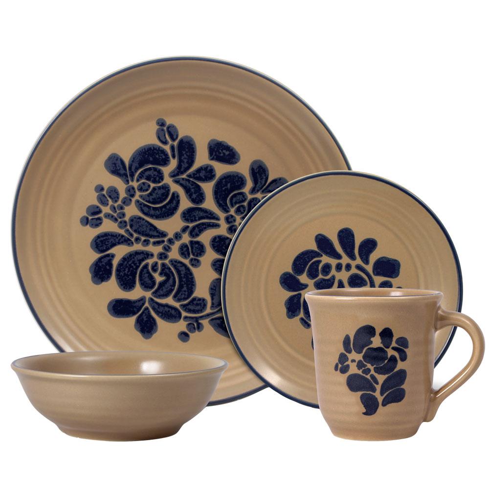 Folk Art® 16 Piece Dinnerware Set. Service for 4