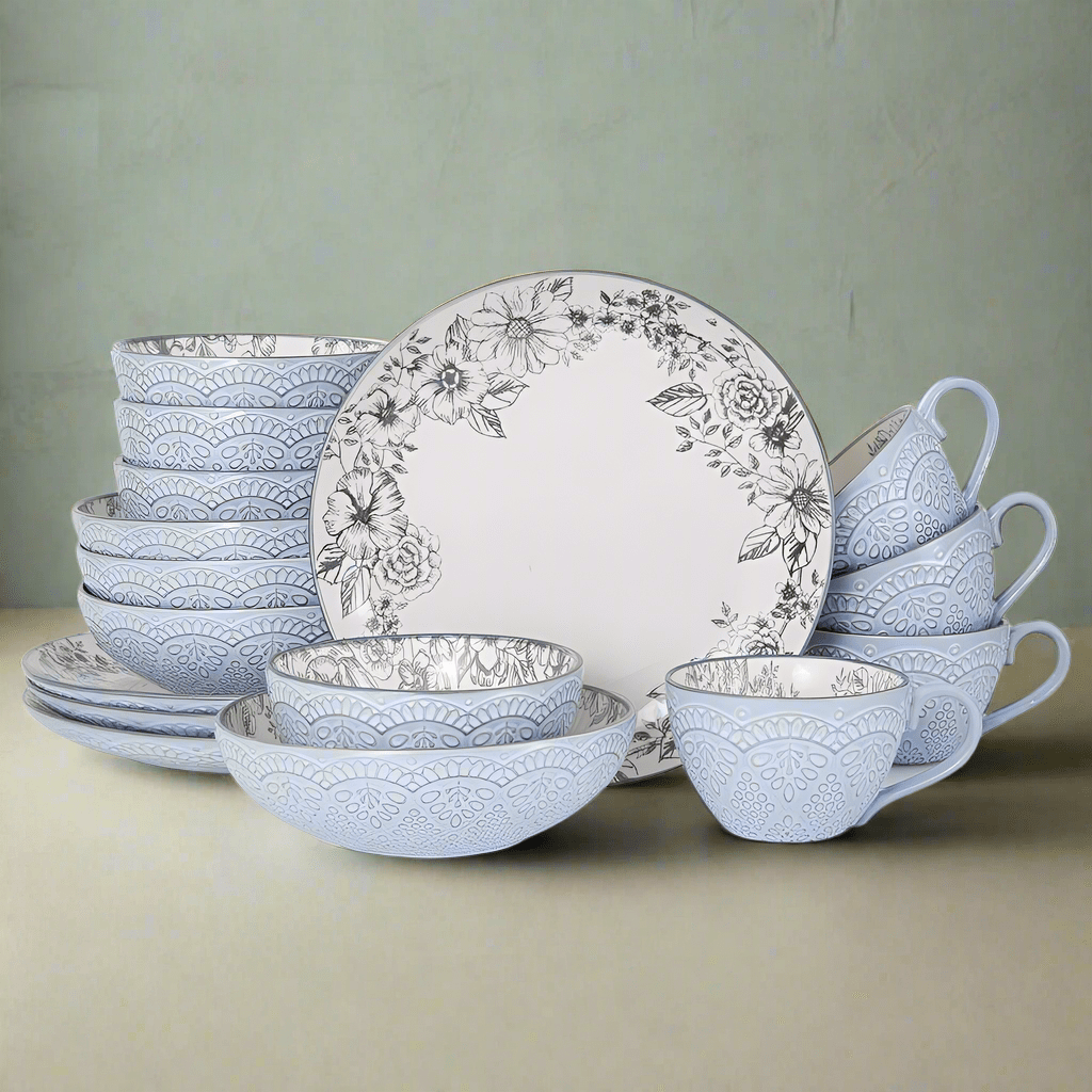 Gabriela Gray 16 Piece Dinnerware Set. Service for 4
