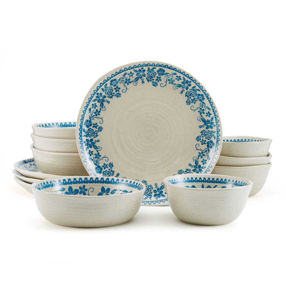 Hayden Blue 12 Piece Dinnerware Set. Service for 4