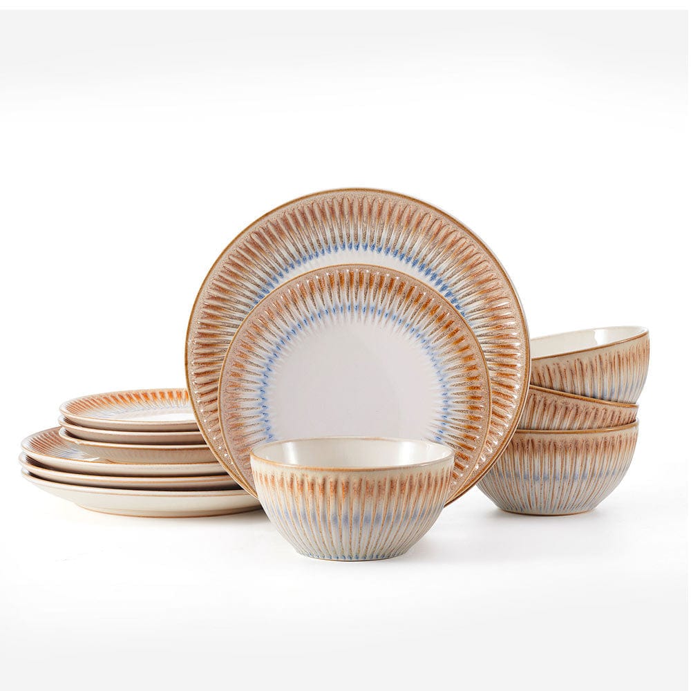 Hensley Taupe 12 Piece Dinnerware Set. Service for 4
