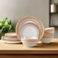 Hensley Taupe 12 Piece Dinnerware Set. Service for 4