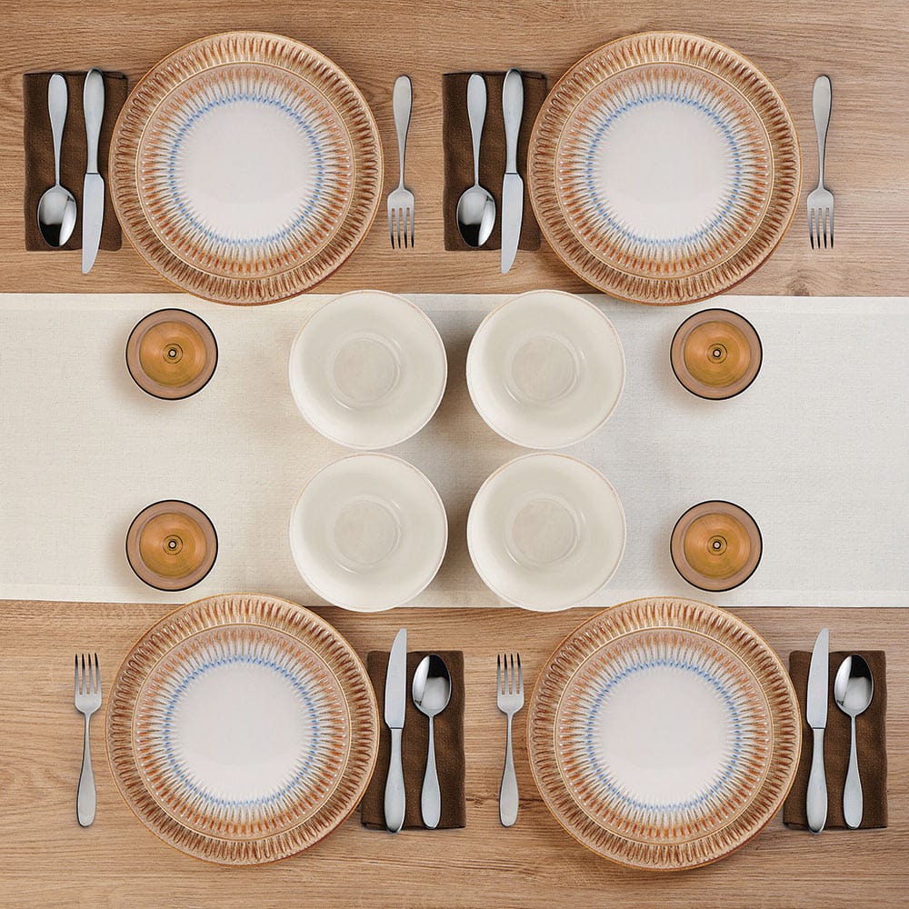 Hensley Taupe 12 Piece Dinnerware Set. Service for 4