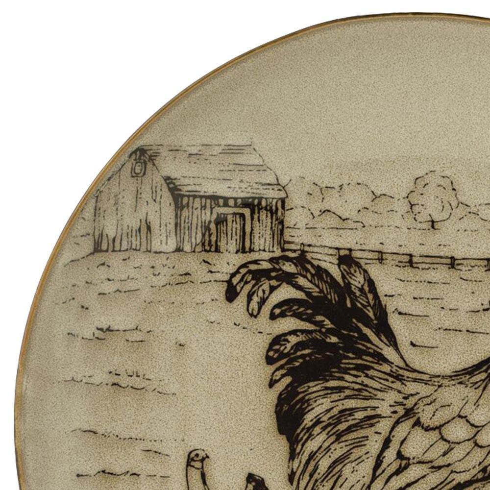 Homespun Rooster 16 Piece Dinnerware Set. Service for 4