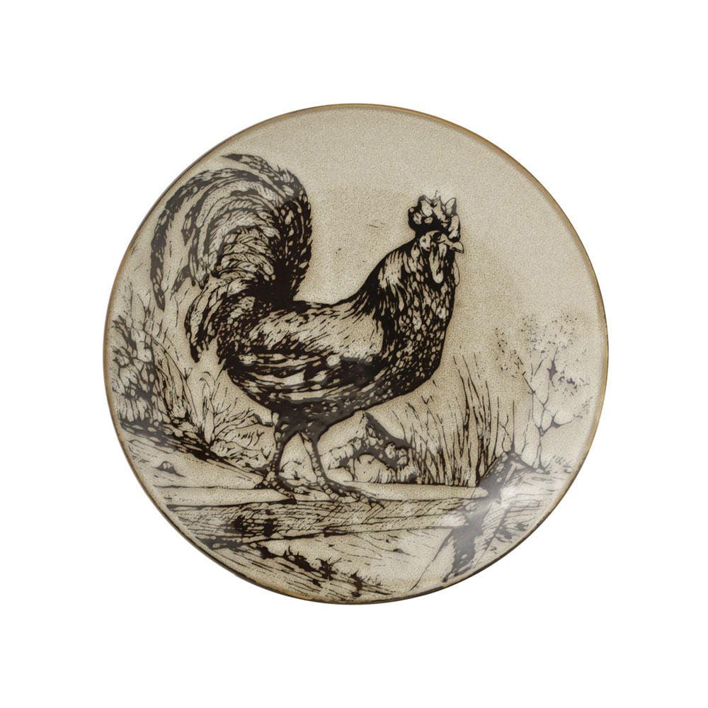 Homespun Rooster 16 Piece Dinnerware Set. Service for 4