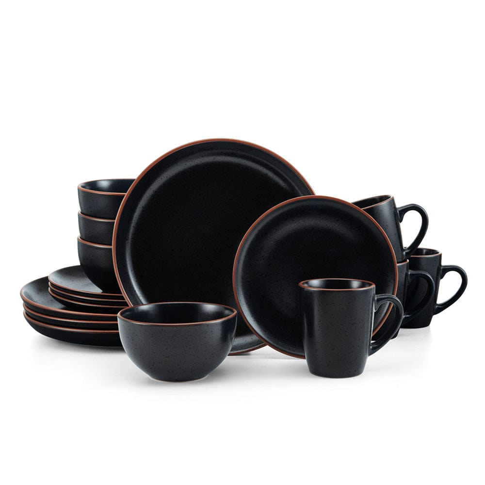 Hunter Black 16 Piece Dinnerware Set. Service for 4