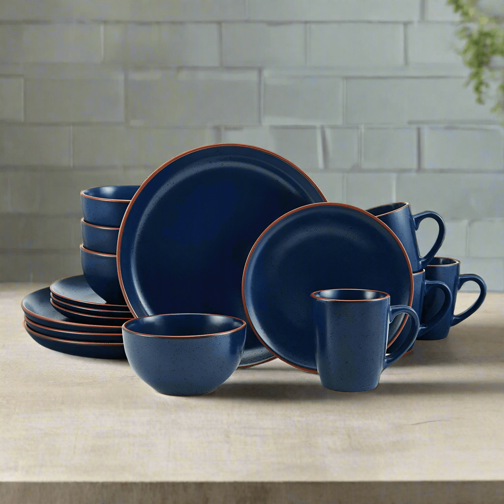 Hunter Blue 16 Piece Dinnerware Set. Service for 4